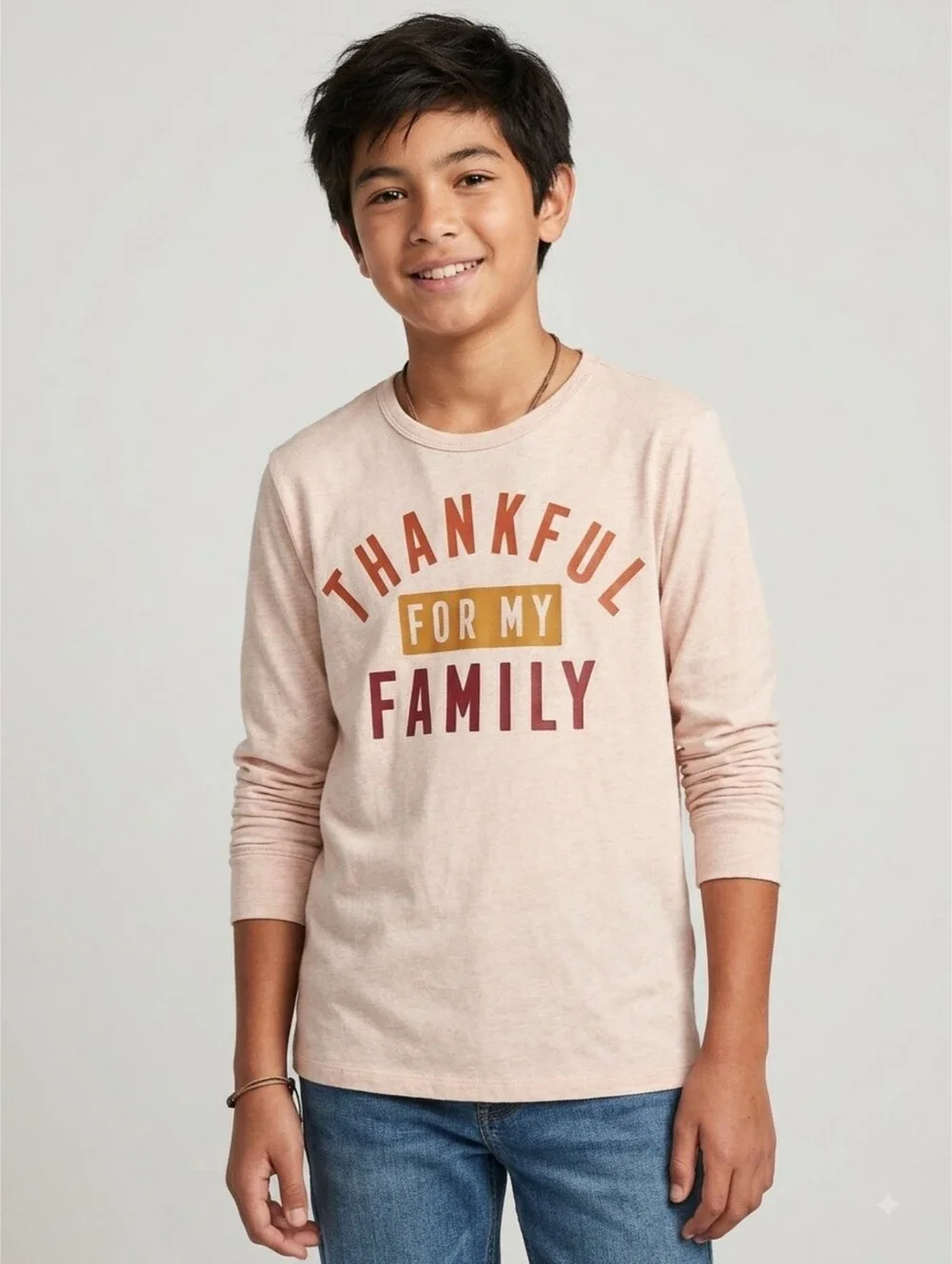 The Children's Place Older Youth Thankful Crewneck Tee